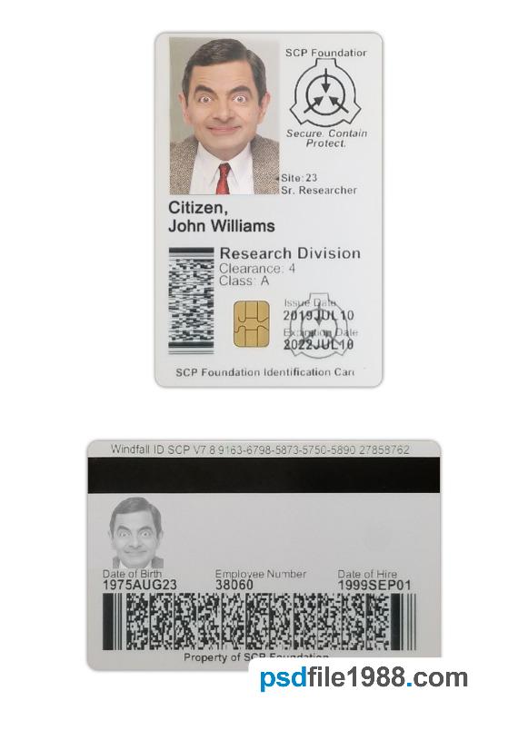 USA SCP ID Card